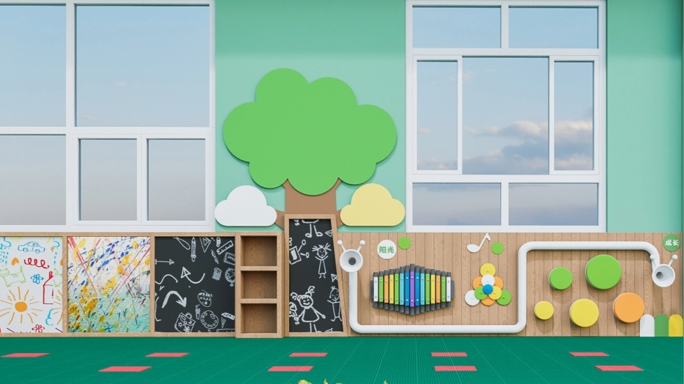 Creative Interactive Wall: Early Childhood Education Paradise
