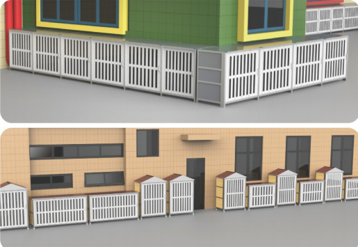 Outdoor Kids Storage Cabinets | Playground Toy Storage Lockers with House Design