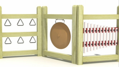 Outdoor Wooden Musical Play Fence