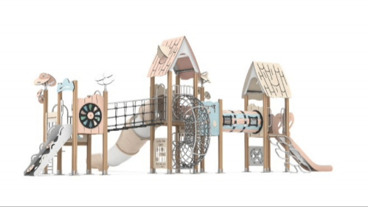 2026 New Design Nature Series Outdoor Wooden Playground Equipment Forest Theme Kids Multi-functional Slide Set for Kindergarten and Park