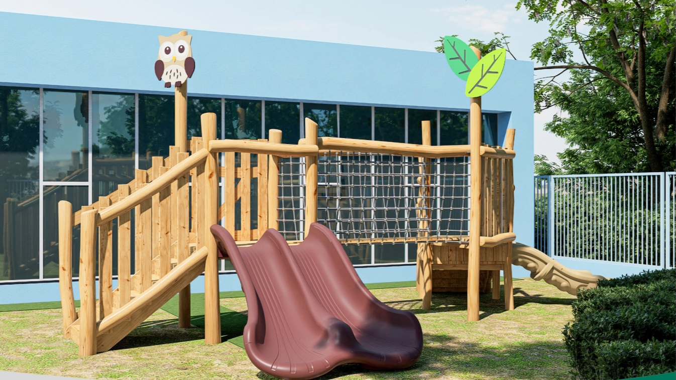 Natural Forest Wooden Children's Playground