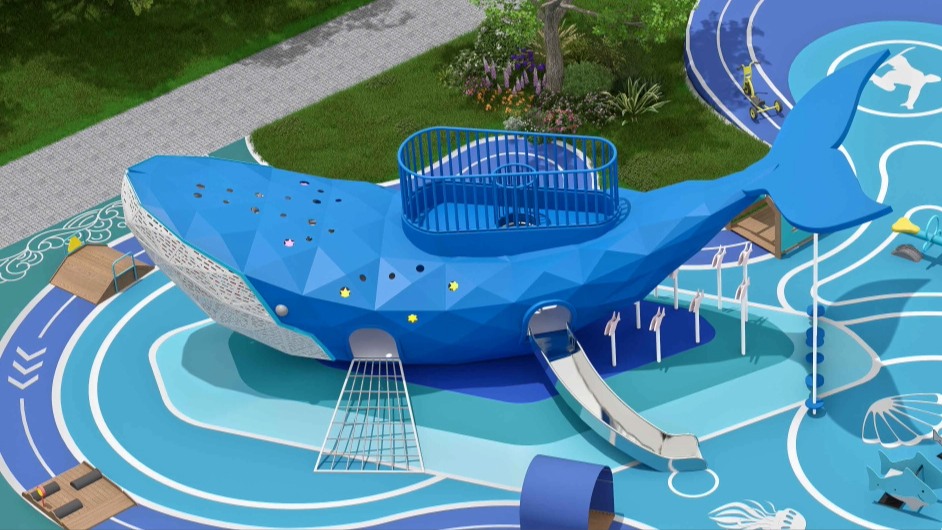 Whale Leap Adventure Children's Theme Slide Park