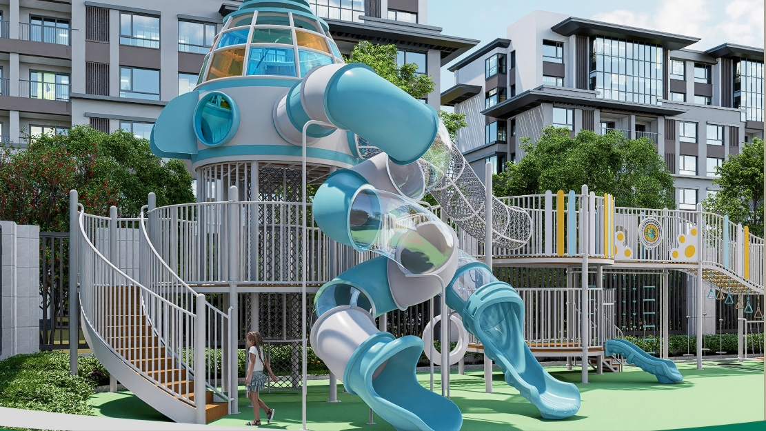 Ocean Wave Multi-Activity Playground System | Wave Series Outdoor Climbing & Slide Structure