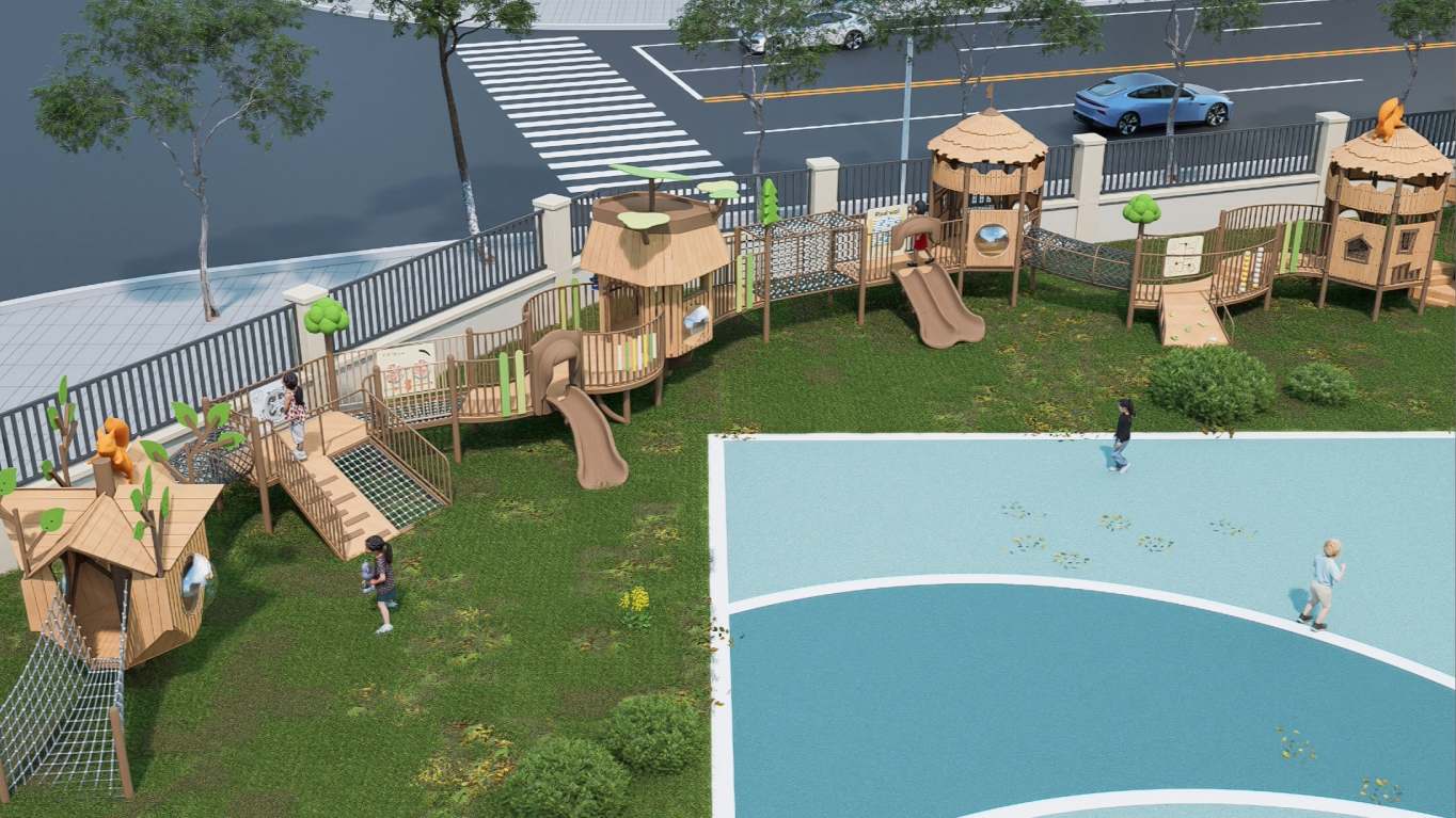 Forest Adventure Treehouse Playground | Custom Outdoor Wooden Adventure Play System for Schools & Parks