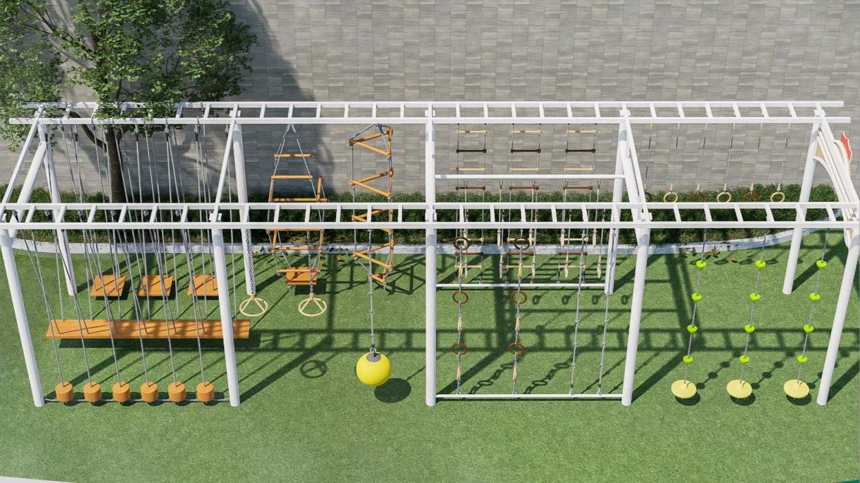 Outdoor Children’s Adventure Playground Equipment | Large Non-Powered Climbing, Swing & Physical Training Play System