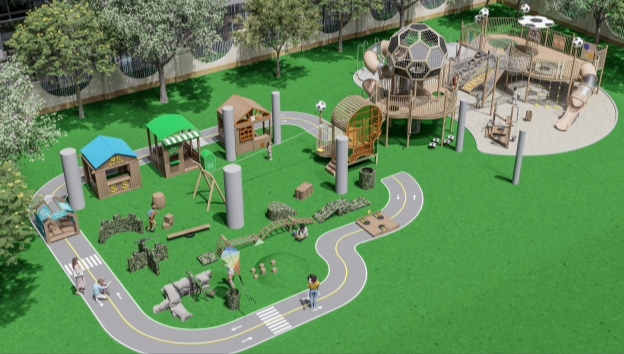 Custom Outdoor Playground Equipment with Climbing Structure and Adventure Play Area for Kids