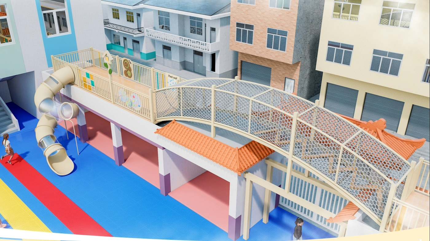 Customized Elevated Bridge Playground Equipment for Kindergarten Outdoor Playgrounds