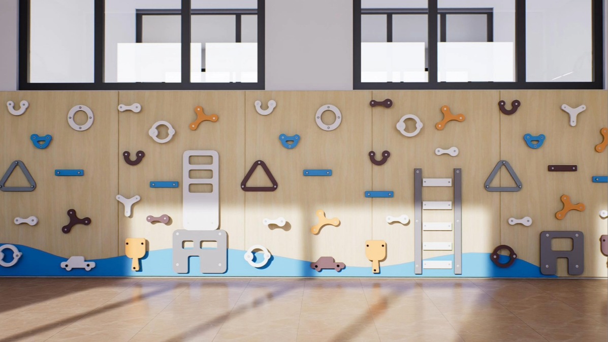 Indoor Modular Climbing Wall for Preschool | Kids Sensory Training Wall