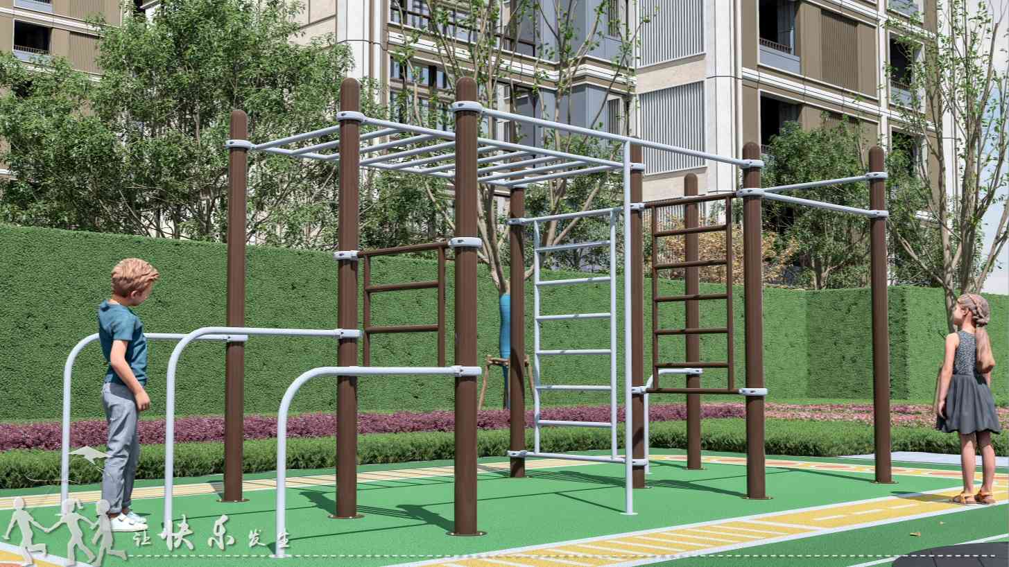 Outdoor Ninja Warrior Obstacle Course Playground Equipment